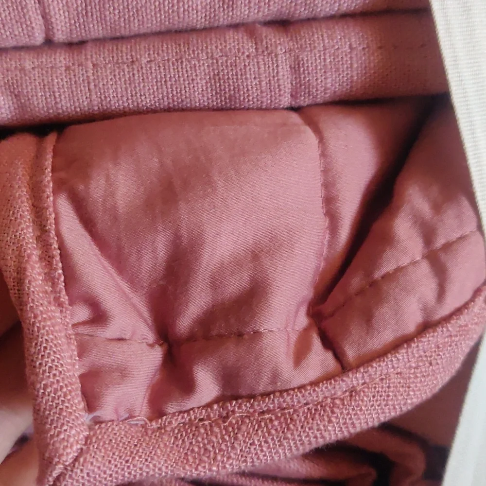 New!Casaluna Quilted Linen Blend Coverlet in Dusty Pink Cottagecore Y2K Retro